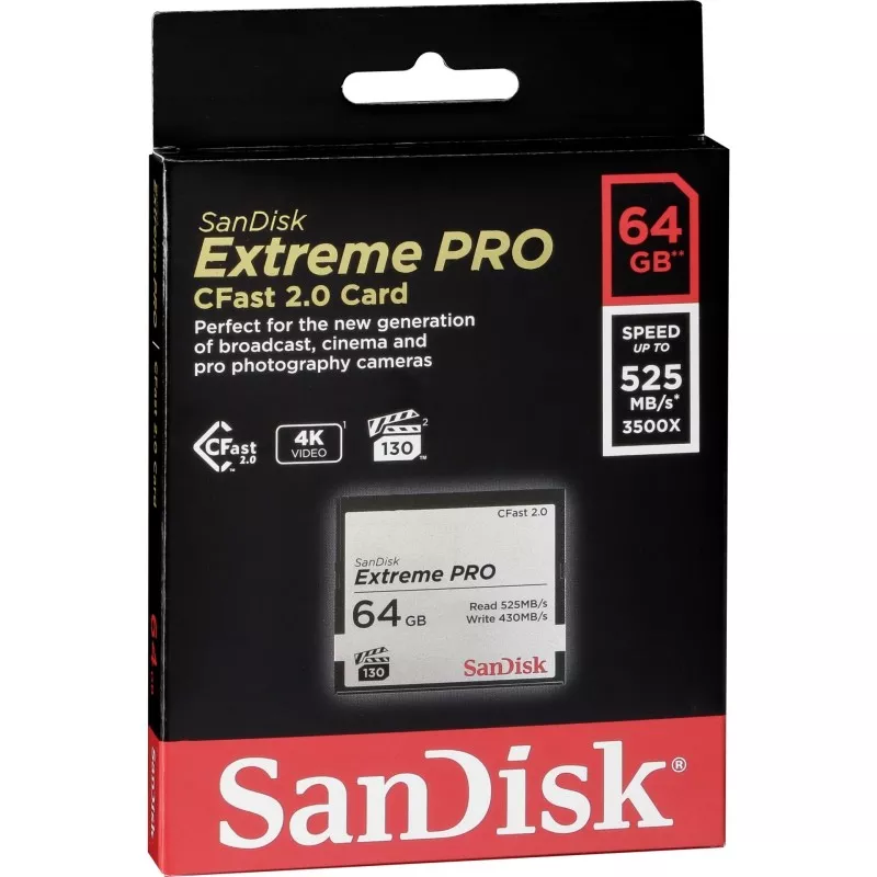 SanDisk CFAST 2.0 VPG130    64GB Extreme Pro     SDCFSP-064G-G46D