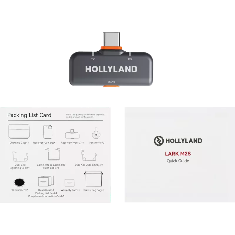 Hollyland LARK M2S USB-C Receiver (Space Gray) Fit for Lark M2S