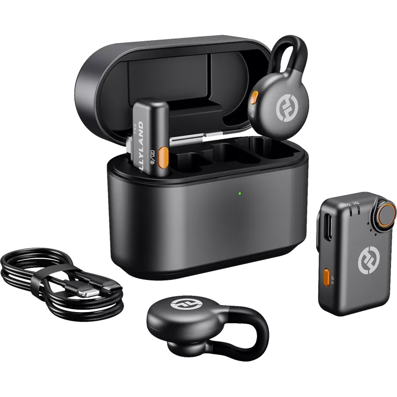 Hollyland LARK M2S Combo Wireless Lavalier Microphone Combo (Space Gray)