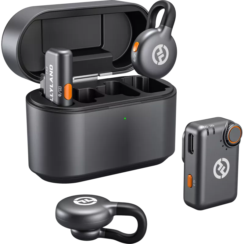 Hollyland LARK M2S Mini Combo  Wireless Lavalier Microphone Mini Combo (Space Gray)