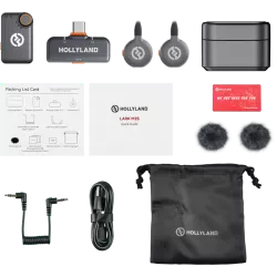 Hollyland LARK M2S Mini Combo  Wireless Lavalier Microphone Mini Combo (Space Gray)