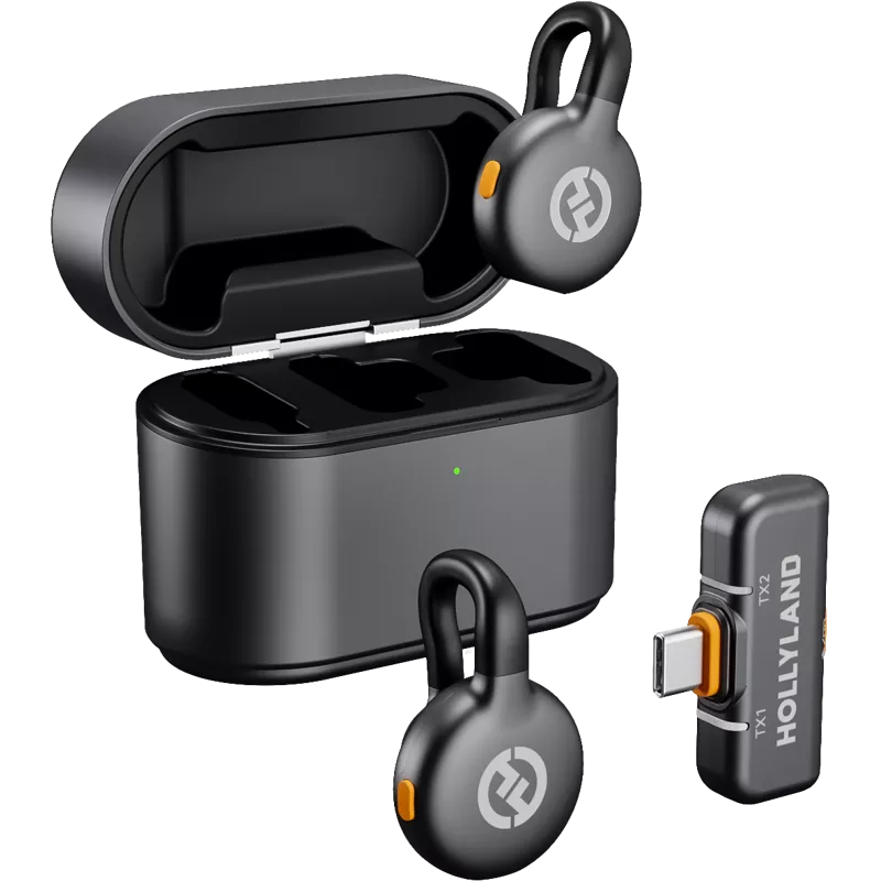 Hollyland LARK M2S Duo Wireless Lavalier Microphone with USB-C Plug (Duo, Space Gray)