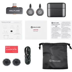 Hollyland LARK M2S Duo Wireless Lavalier Microphone with USB-C Plug (Duo, Space Gray)