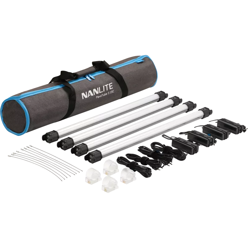 NanLite Pavotube II 15C LED RGBWW Tube Light 4 Light Kit