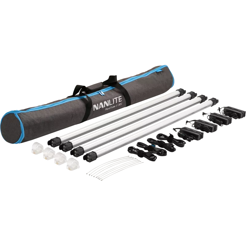 NanLite Pavotube II 30C LED RGBWW Tube Light 4 Light Kit