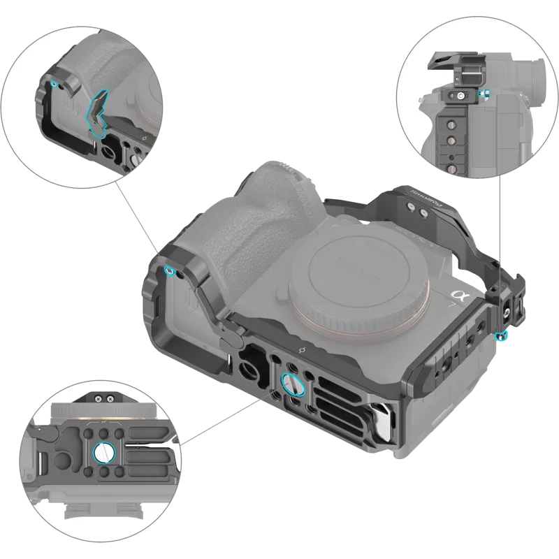 SmallRig 4539 HawkLock Quick Release Advanced Cage Kit for Sony Alpha 7R V / 7 IV / 7S III