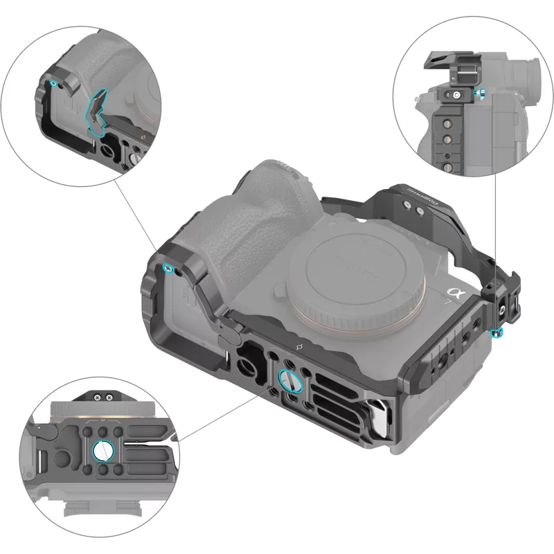 SmallRig 4538 HawkLock Quick Release Cage Kit for Sony A 7R V / A 7 IV / A 7S III