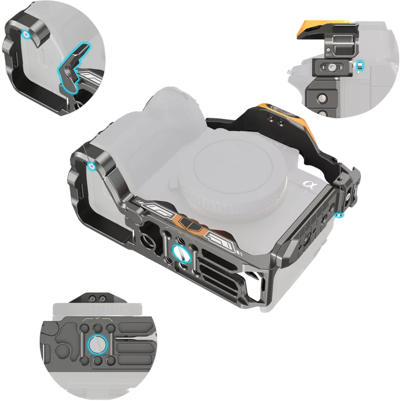 SmallRig 5518 HawkLock Quick Release Cage Kit for Sony A7R V/ A7 IV/ A7S III (Adv Ed) (Bumblebee)