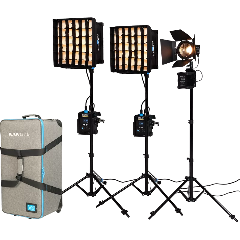 Nanlite PavoSlim 60B & Forza 60B II KIT 60B x2 + Forza 60BII - 3-Light Kit with Light Stand