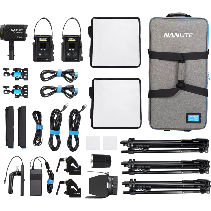 Nanlite PavoSlim 60B & Forza 60B II KIT 60B x2 + Forza 60BII - 3-Light Kit with Light Stand