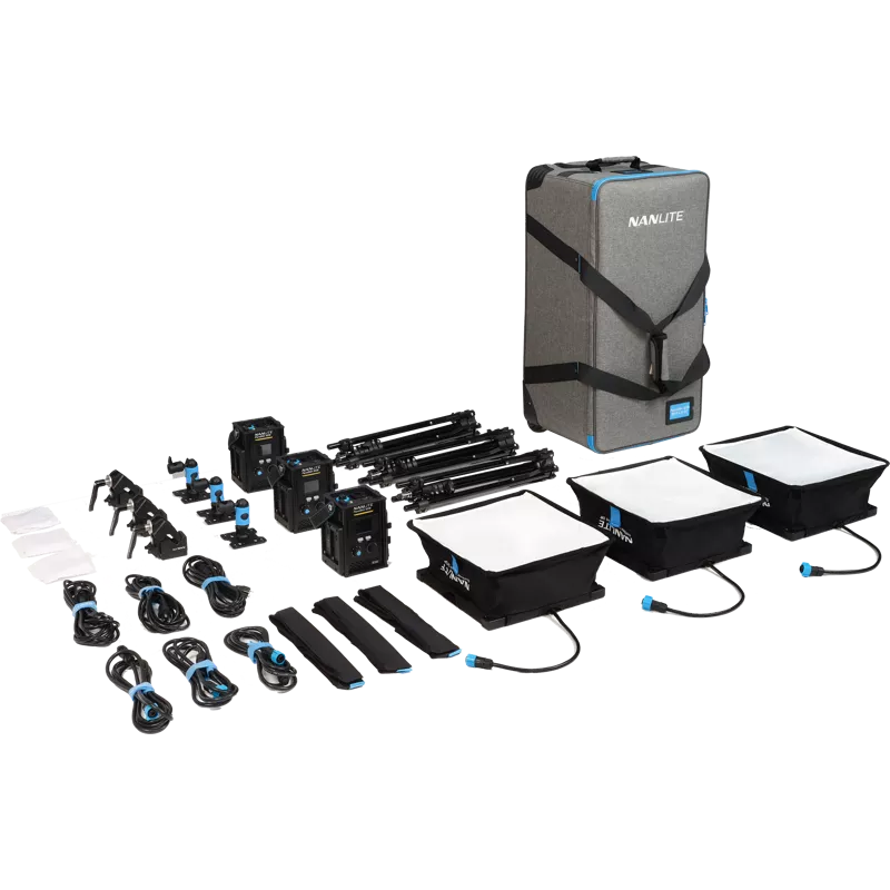 Nanlite PavoSlim 60B LED Panel  3-Light Kit With Stand