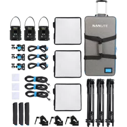 Nanlite PavoSlim 60B LED Panel  3-Light Kit With Stand