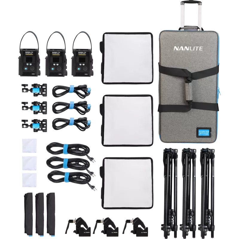 Nanlite PavoSlim 60B LED Panel  3-Light Kit With Stand