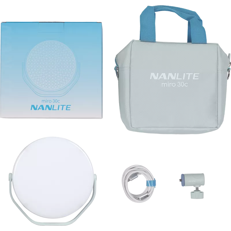 Nanlite Miro 30c LED Full-color Round Panel Light  (Mint Blue)
