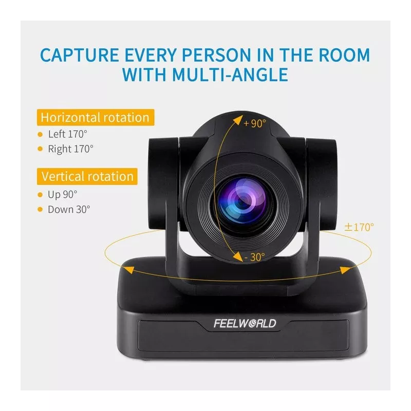 Feelworld 1080p USB 2.0 PTZ Camera with 10x Optical Zoom