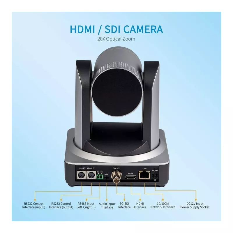 Feelworld SDI HDMI PoE PTZ Camera with 20x Optical Zoom
