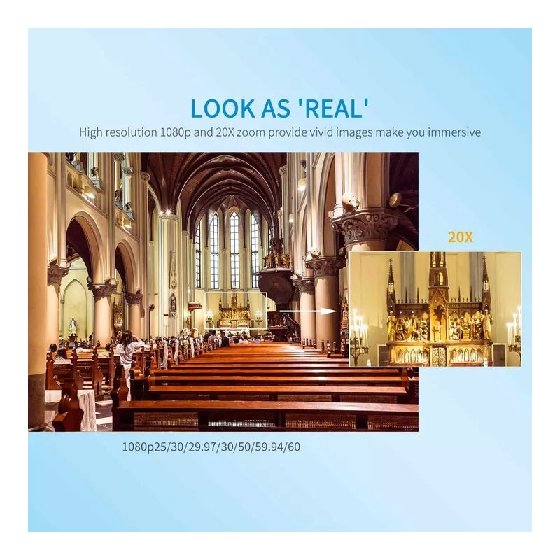 Feelworld SDI HDMI PoE PTZ Camera with 20x Optical Zoom