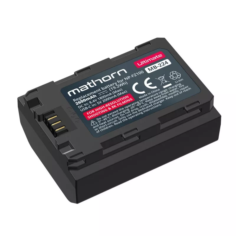 Bateria Mathorn MB-224 Ultimate 2600mAh USB-C zamiennik NP-FZ100 (Nowość!)