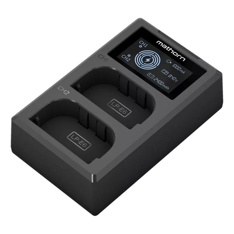 Ładowarka dwukanałowa Mathorn MBC-D200 USB-C do Canon LP-E6