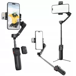 Gimbal Stabilizator  Lampa Led Pilot Selfie Stick - Telefon / Hohem Isteady V3 / Czarny