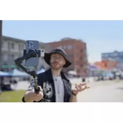 Gimbal Stabilizator  Lampa Led Pilot Selfie Stick - Telefon / Hohem Isteady V3 / Czarny