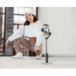 Gimbal Stabilizator  Lampa Led Pilot Selfie Stick - Telefon / Hohem Isteady V3 / Czarny