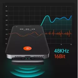 2x Mikrofon Bezprzewodowy + Etui Ładujące 2tx 1rx Hohem / Mic-01 / Usb-c Type-c