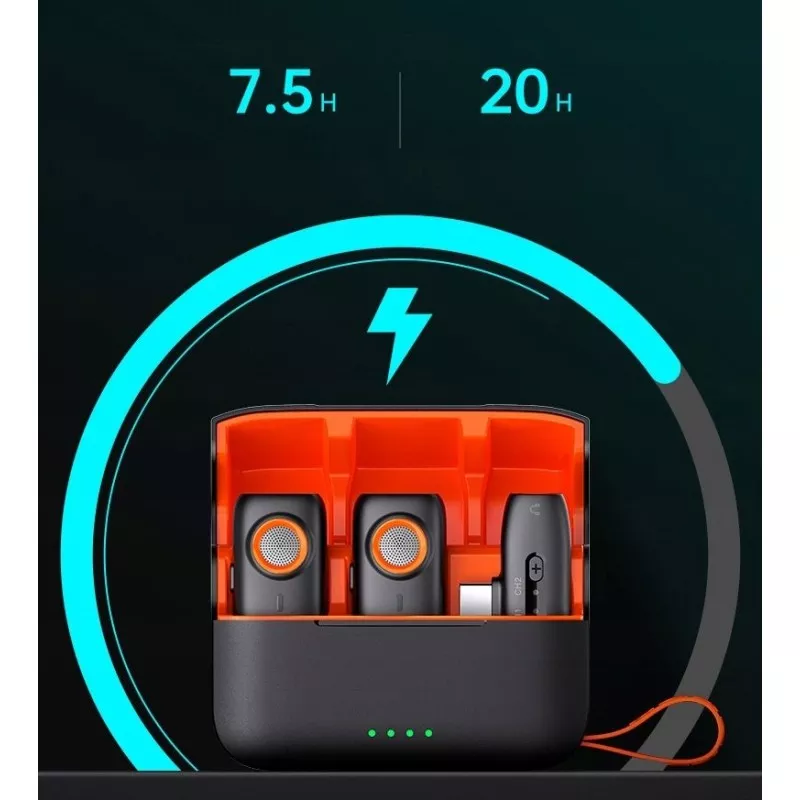 2x Mikrofon Bezprzewodowy + Etui Ładujące 2tx 1rx Hohem / Mic-01 / Usb-c Type-c