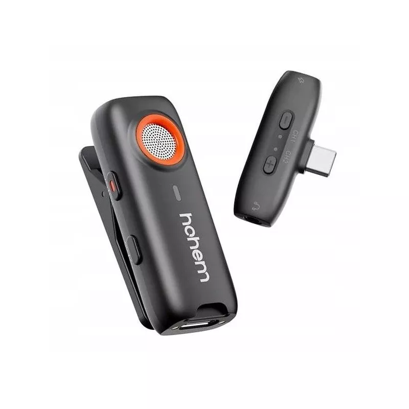 2x Mikrofon Bezprzewodowy + Etui Ładujące 2tx 1rx Hohem / Mic-01 / Usb-c Type-c