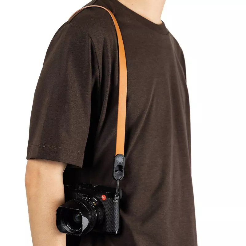 Pasek Peak Design Form Leather Camera Strap Neck Amber- bursztynowy