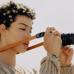 Pasek Peak Design Form Leather Camera Strap Neck Amber- bursztynowy