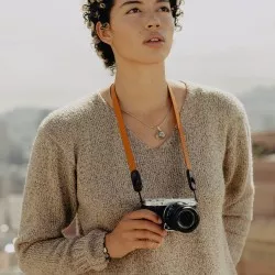 Pasek Peak Design Form Leather Camera Strap Neck Amber- bursztynowy