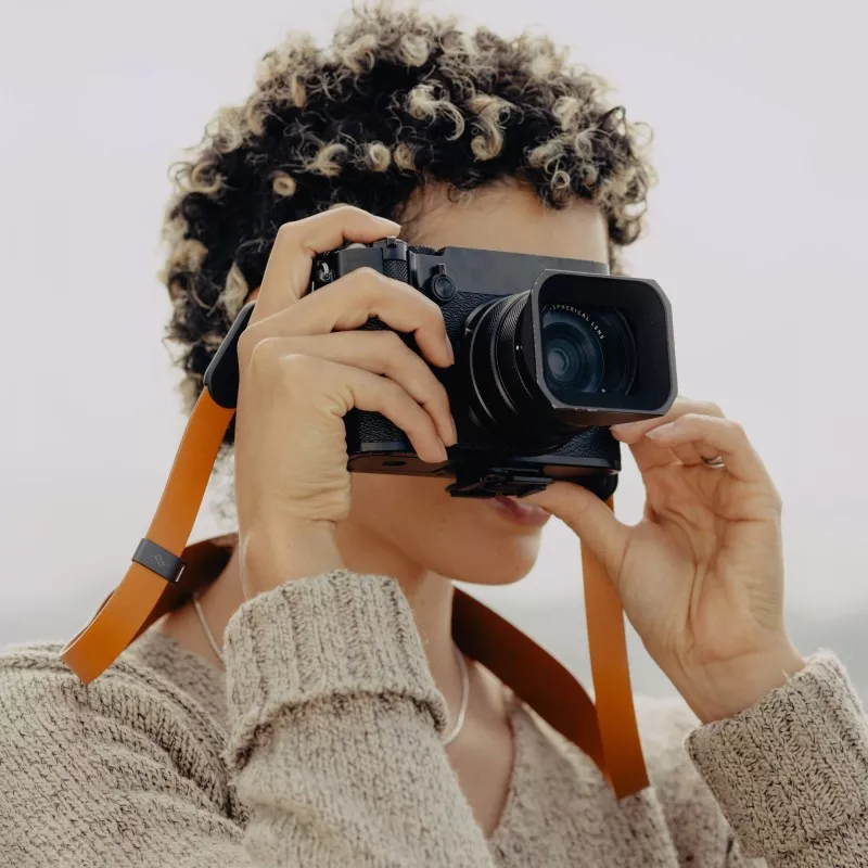 Pasek Peak Design Form Leather Camera Strap Short Amber- bursztynowy