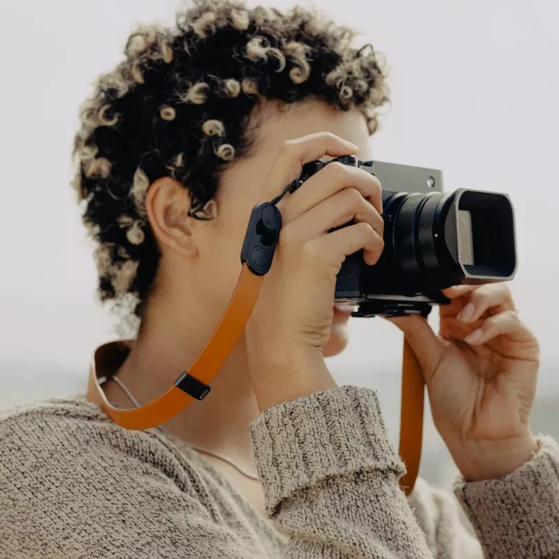 Pasek Peak Design Form Leather Camera Strap Short Amber- bursztynowy