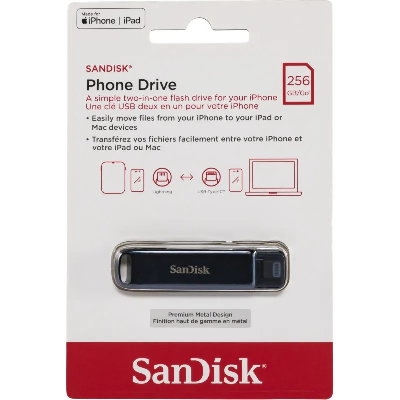 SanDisk Phone Drive  2in1  256GB USB C USB A   SDIXD0N-256G-GN6NE