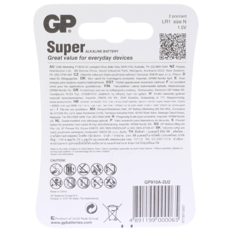 1x2 GP Super Lady LR 1 baterie                030910AC2