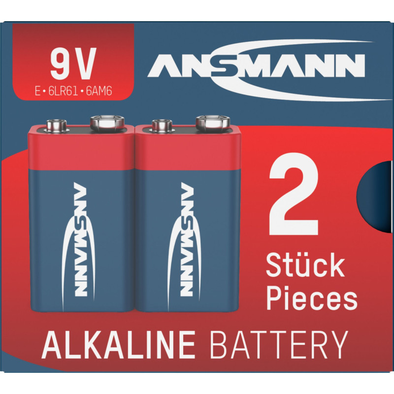 1x2 Ansmann Alkaline 9V-Block red-line