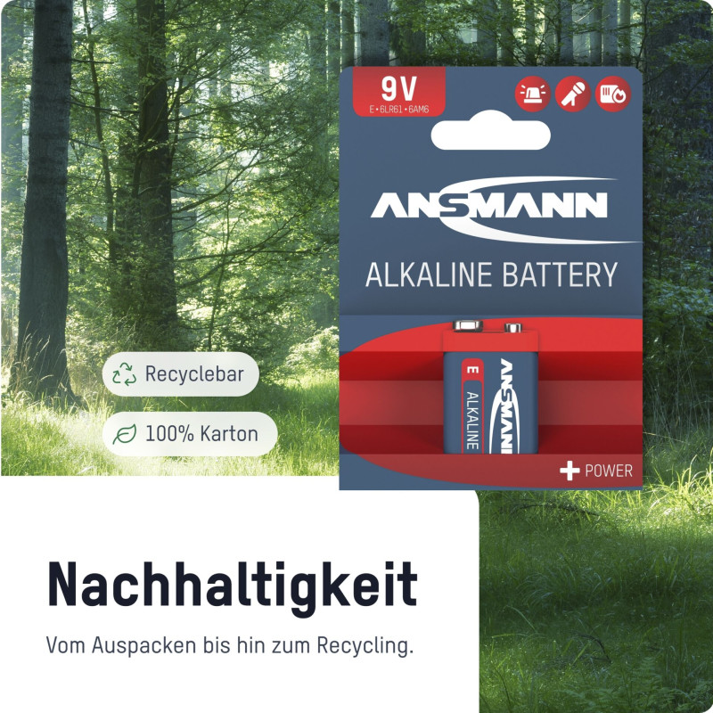 1x2 Ansmann Alkaline 9V-Block red-line