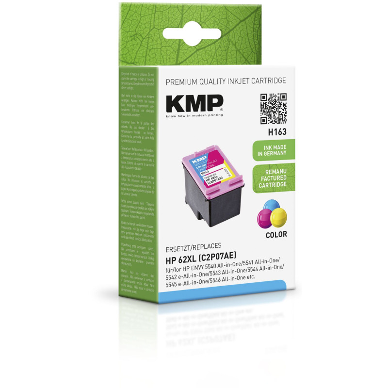 KMP H163 tusz 3 kolory kompatybilny z HP C2P07AE 62 XL