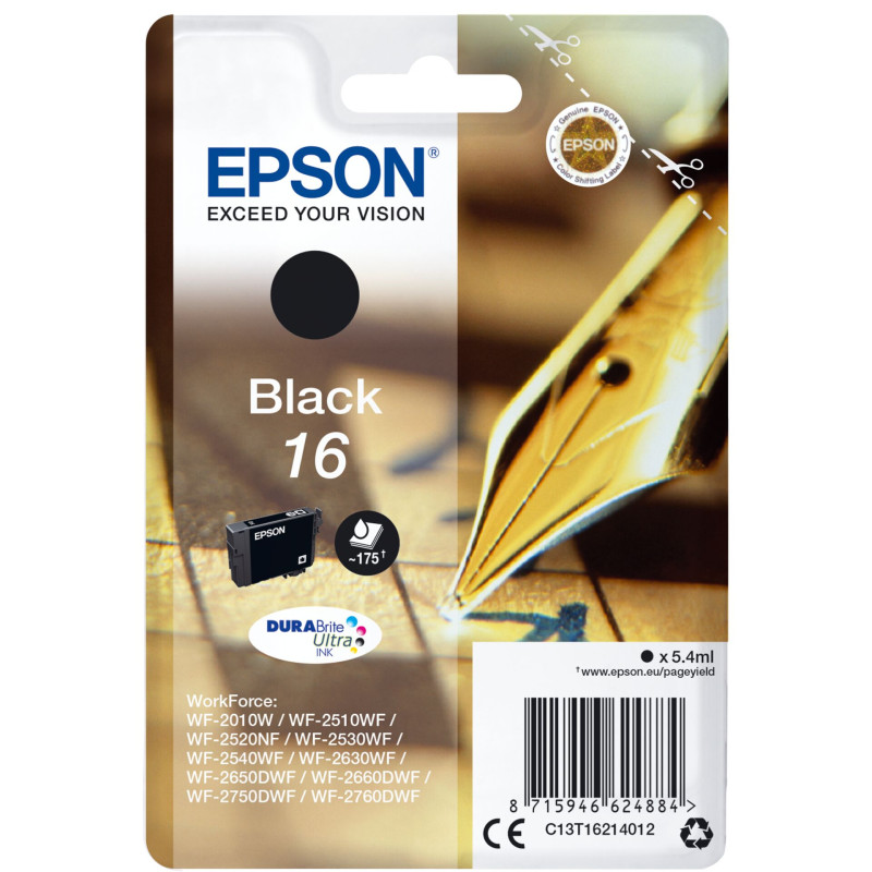 Epson Tusz czarny DURABrite Ultra T 162     T 1621