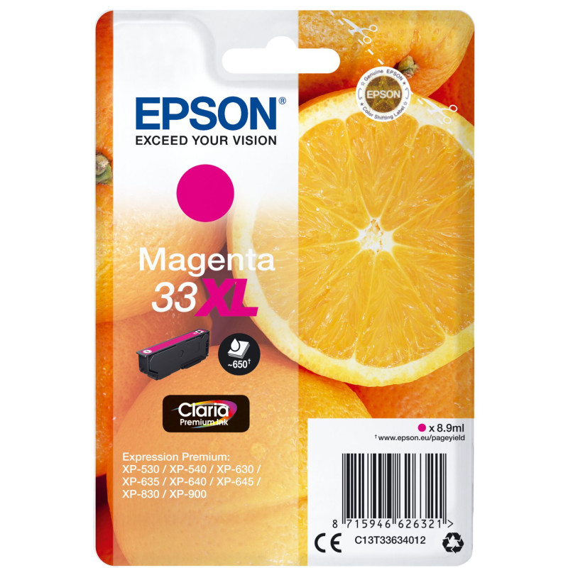 Epson Tusz magenta Claria Premium 33 XL      T 3363
