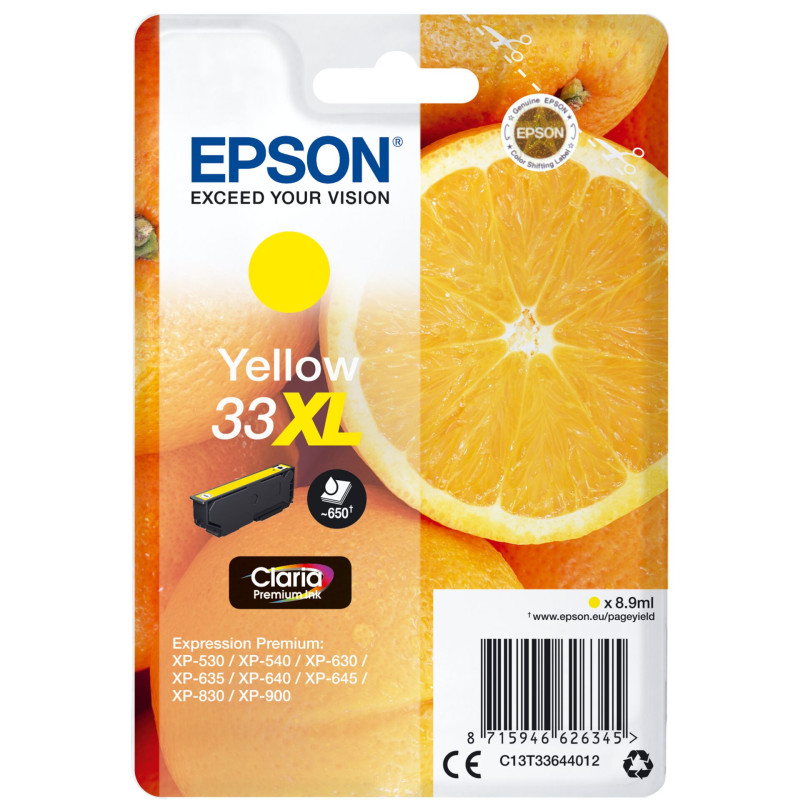 Epson Tusz zolty Claria Premium 33 XL      T 3364