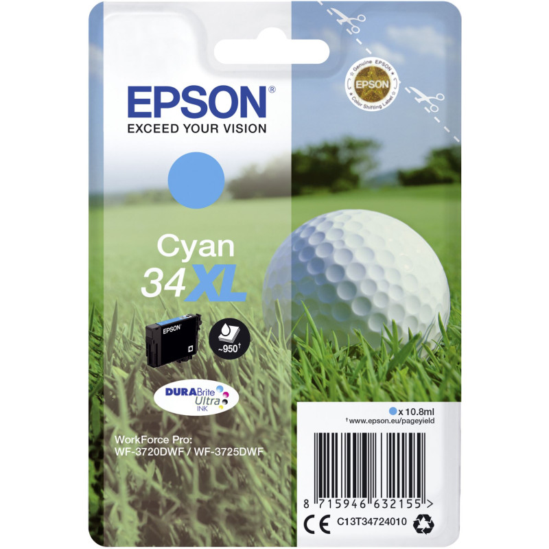 Epson Tusz cyan DURABrite Ultra Ink 34 XL T 3472