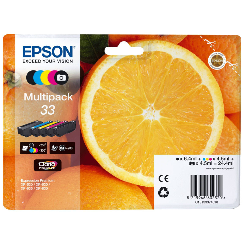 Epson multipak Claria Premium BK/PBK/C/M/Y 33   T 3337