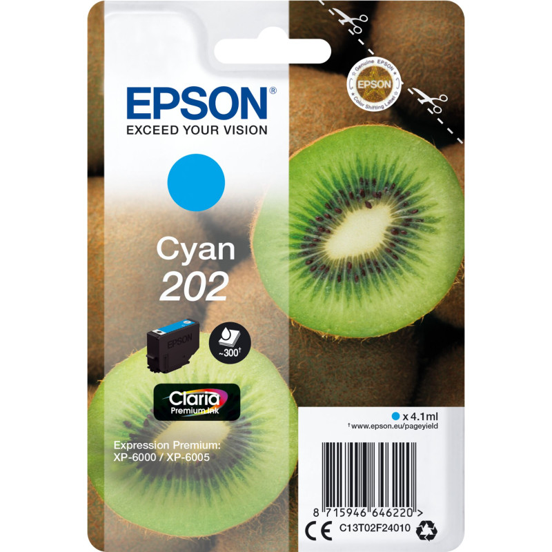 Epson Tusz cyan Claria Premium 202        T 02F2