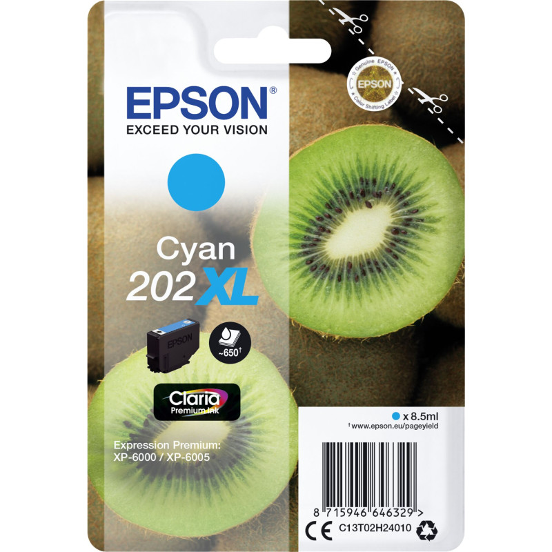 Epson Tusz cyan Claria Premium 202 XL     T 02H2