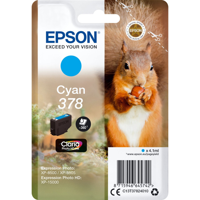 Epson Tusz cyan Claria Photo HD 378       T 3782