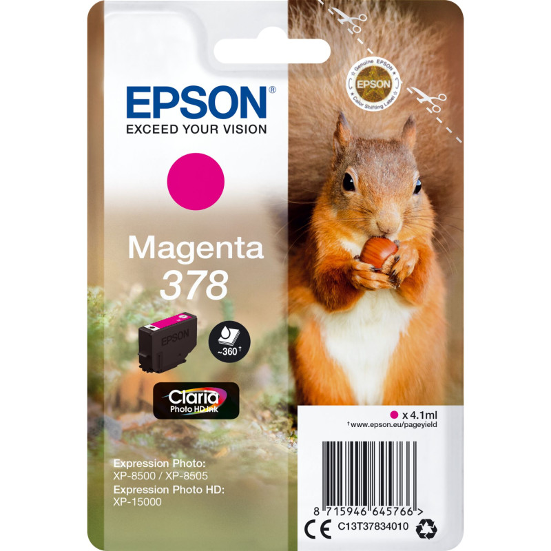 Epson Tusz magenta Claria Photo HD 378       T 3783