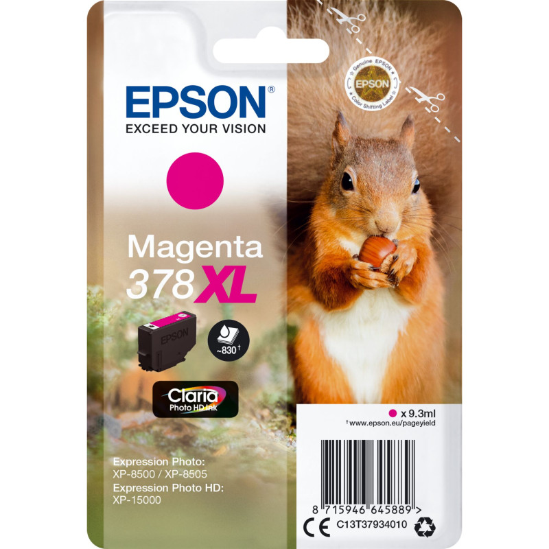 Epson Tusz magenta Claria Photo HD 378 XL    T 3793