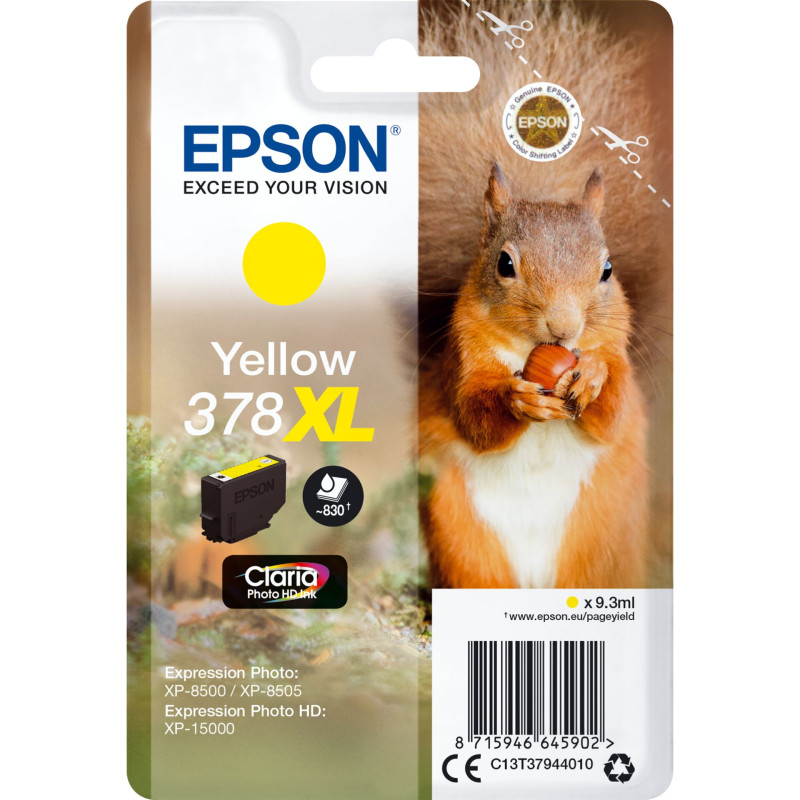 Epson Tusz zolty Claria Photo HD 378 XL    T 3794